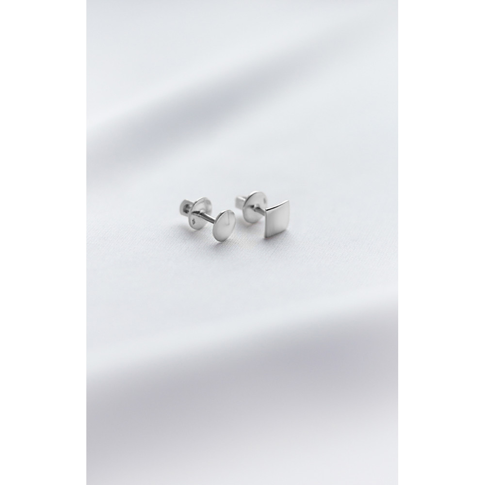 Срібні сережки-гвоздики (4883) - 6