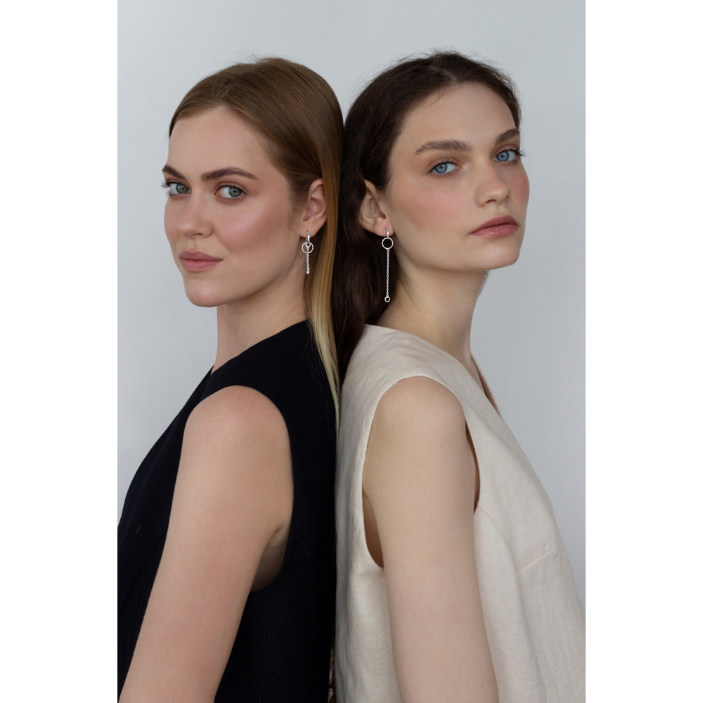 Срібні сережки-гвоздики (4884) - 5