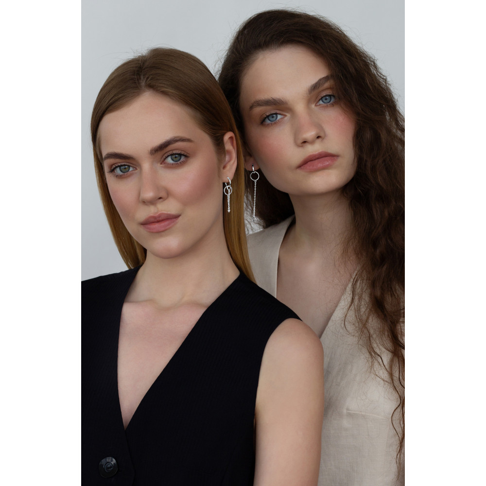 Срібні сережки-гвоздики (4884) - 6