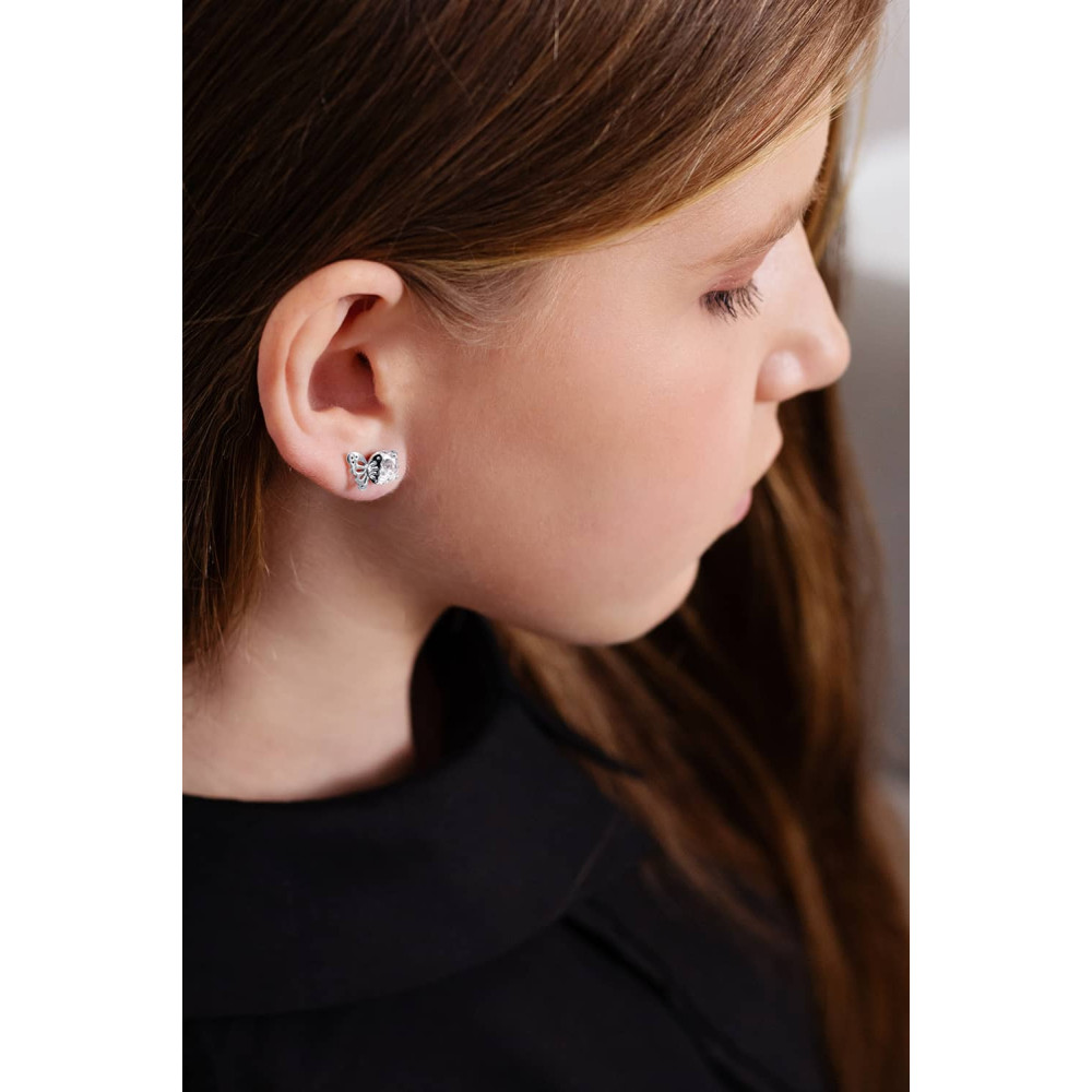 Срібні сережки-гвоздики Метелики (4895) - 3