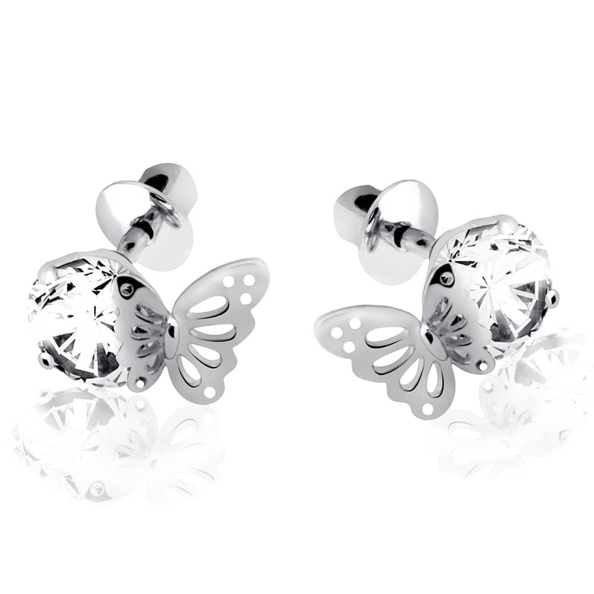 Срібні сережки-гвоздики Метелики (4895)