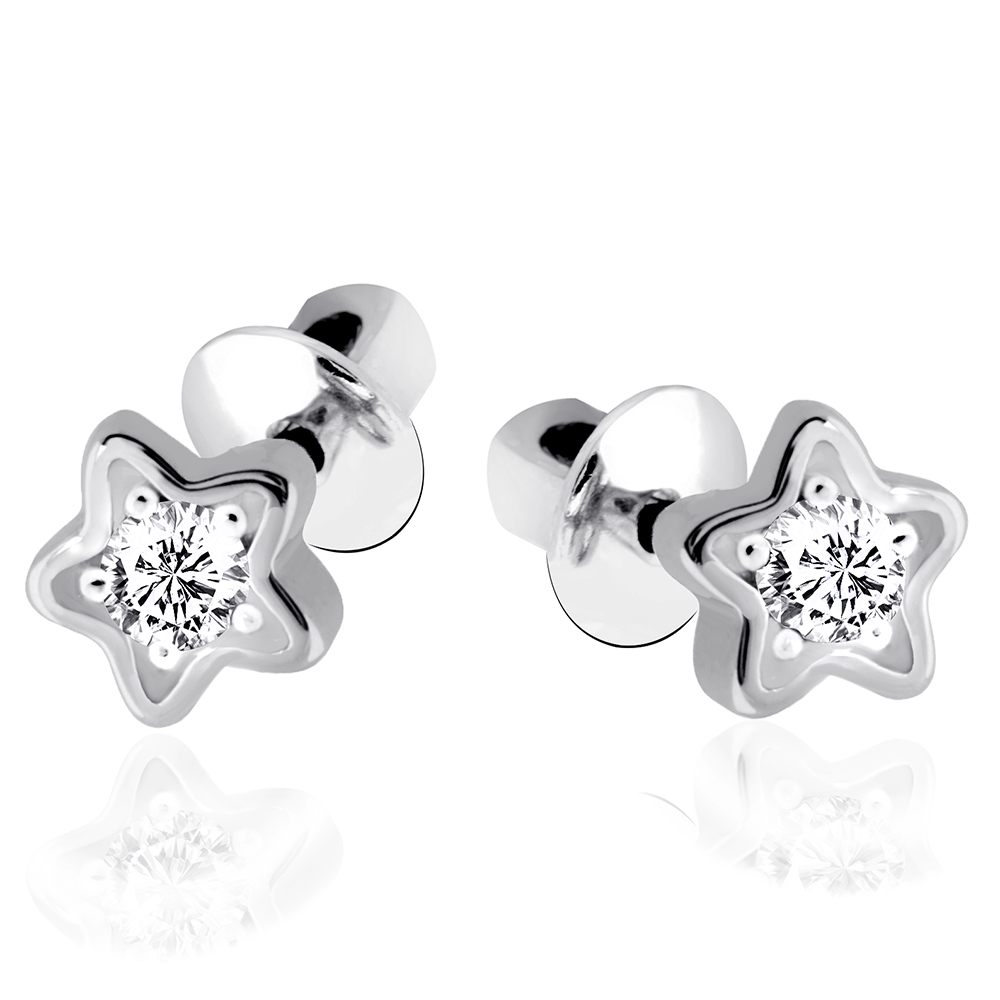 Срібні сережки-гвоздики Зірка (4897) - 1