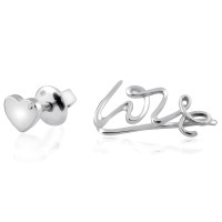 Срібна сережка-гвоздик Серце та кафа Love (4899) Рекомендації для вас