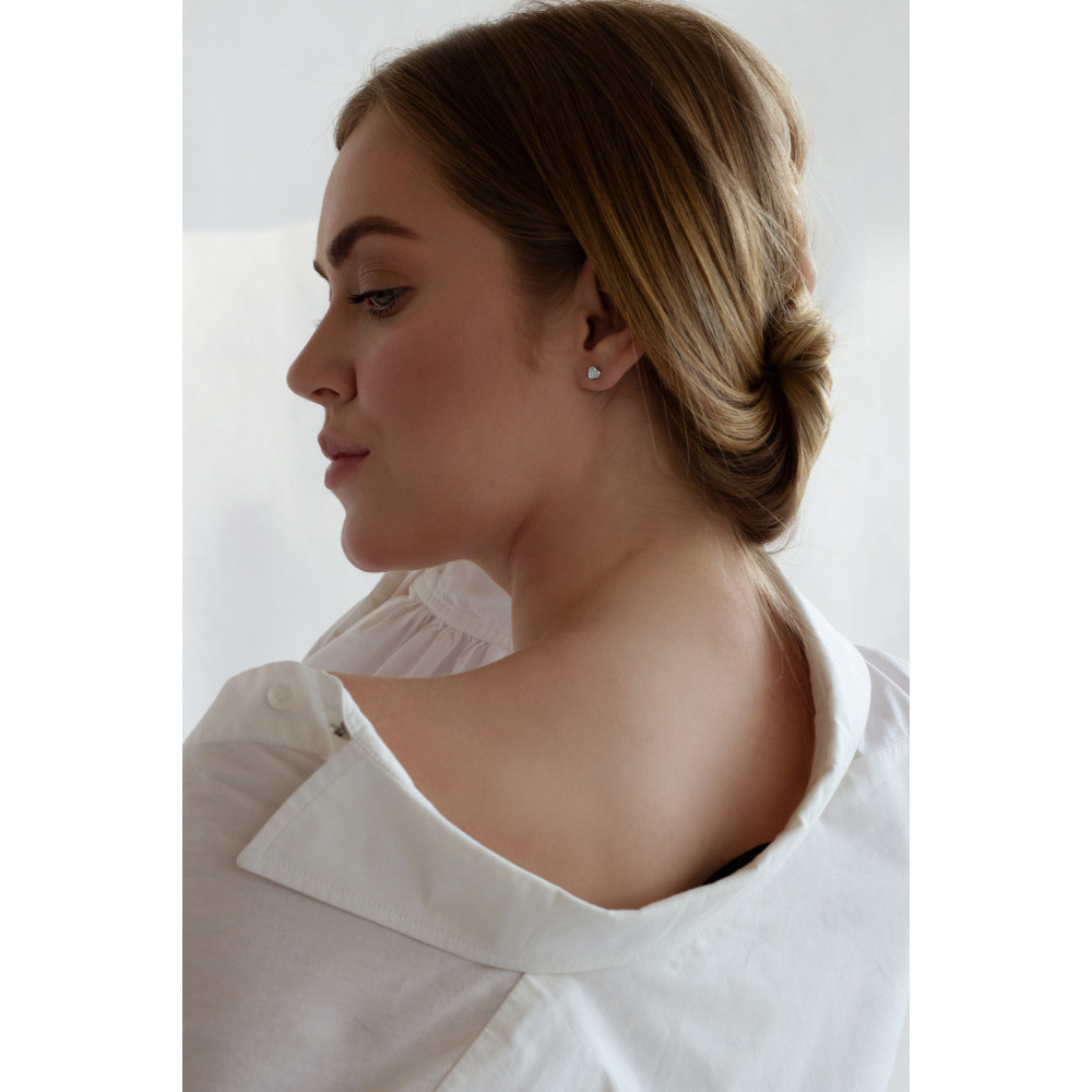 Срібні сережки-гвоздики Серце (4900) - 4