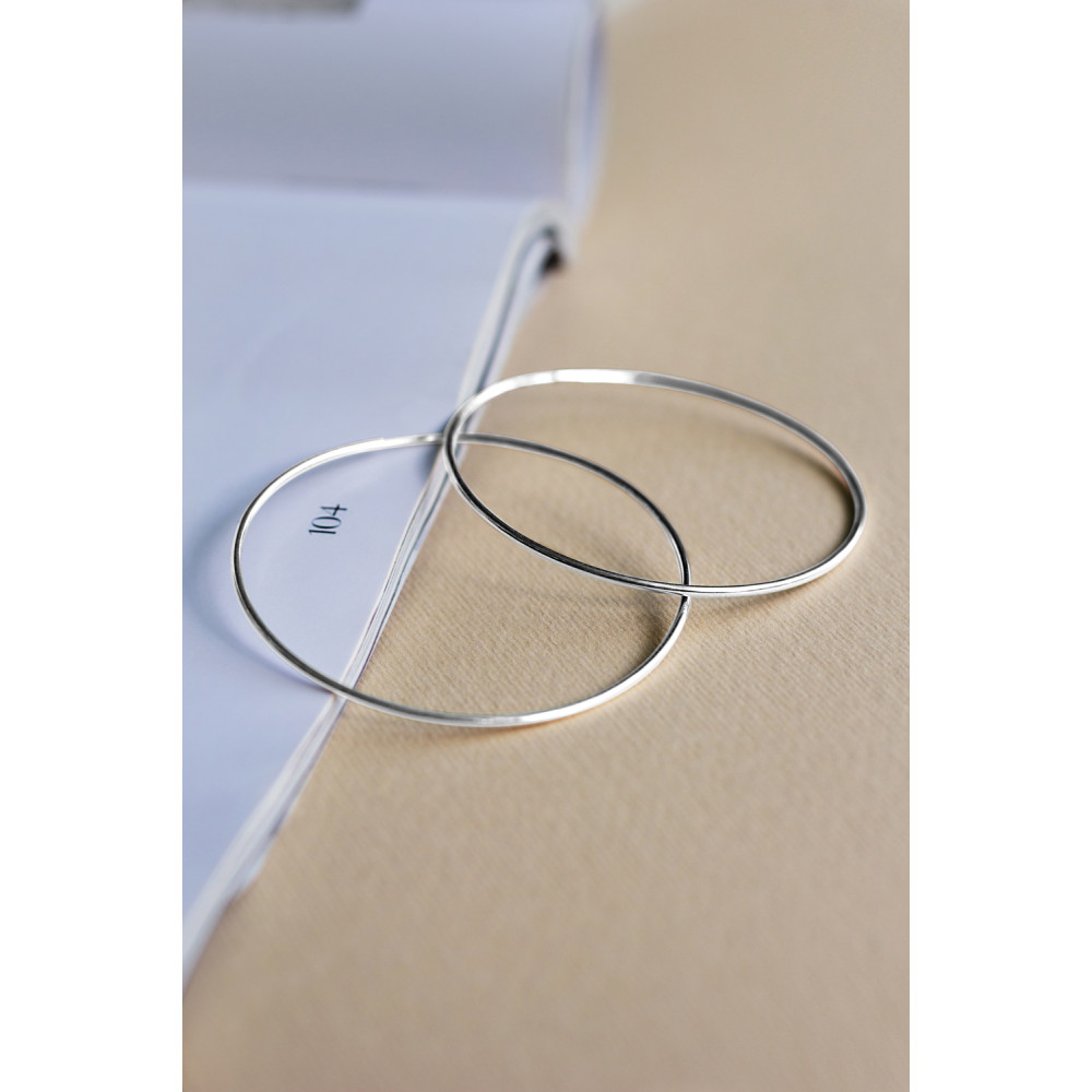 Срібні сережки конго 50 мм (4925) - 7