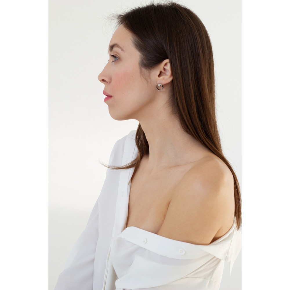 Срібні сережки-гвоздики (4928) - 6