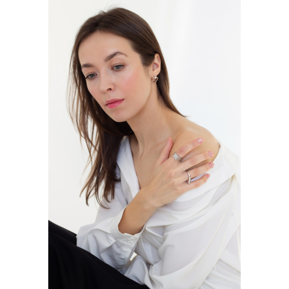 Срібні сережки-гвоздики (4928) - 3