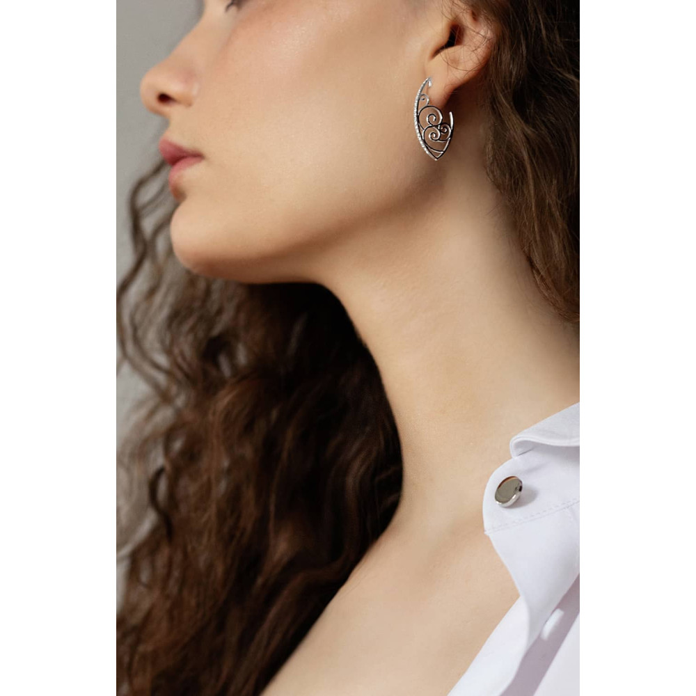 Срібні сережки-гвоздики (4933) - 5