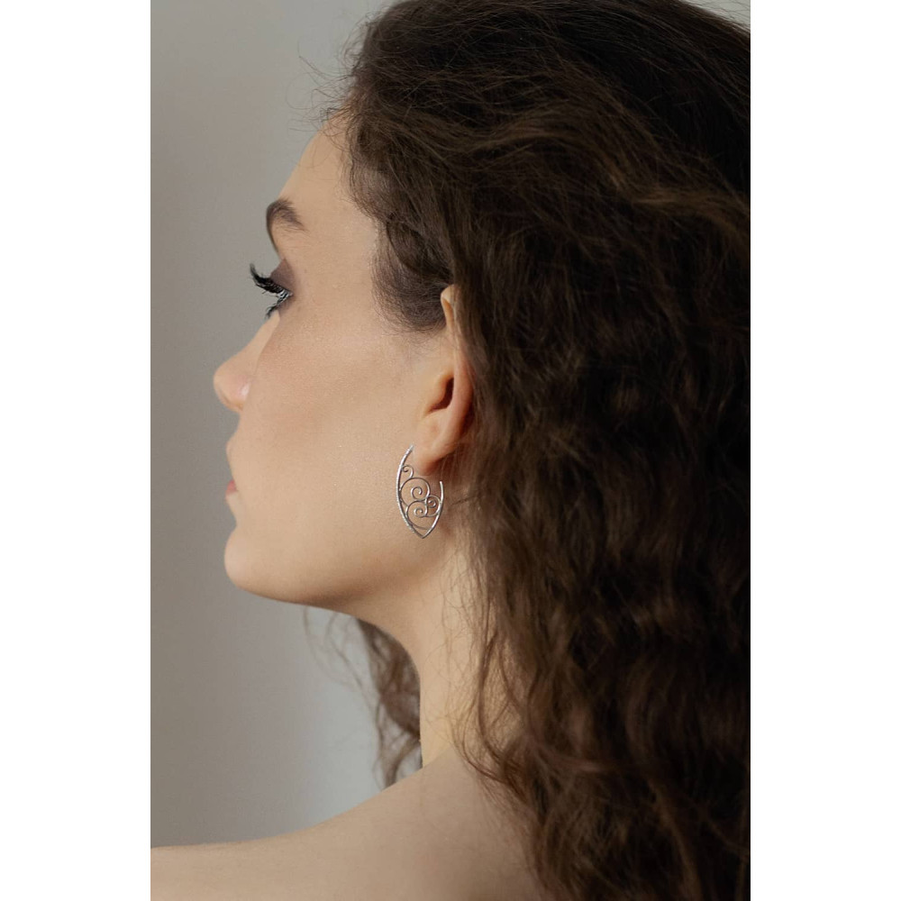 Срібні сережки-гвоздики (4933) - 6