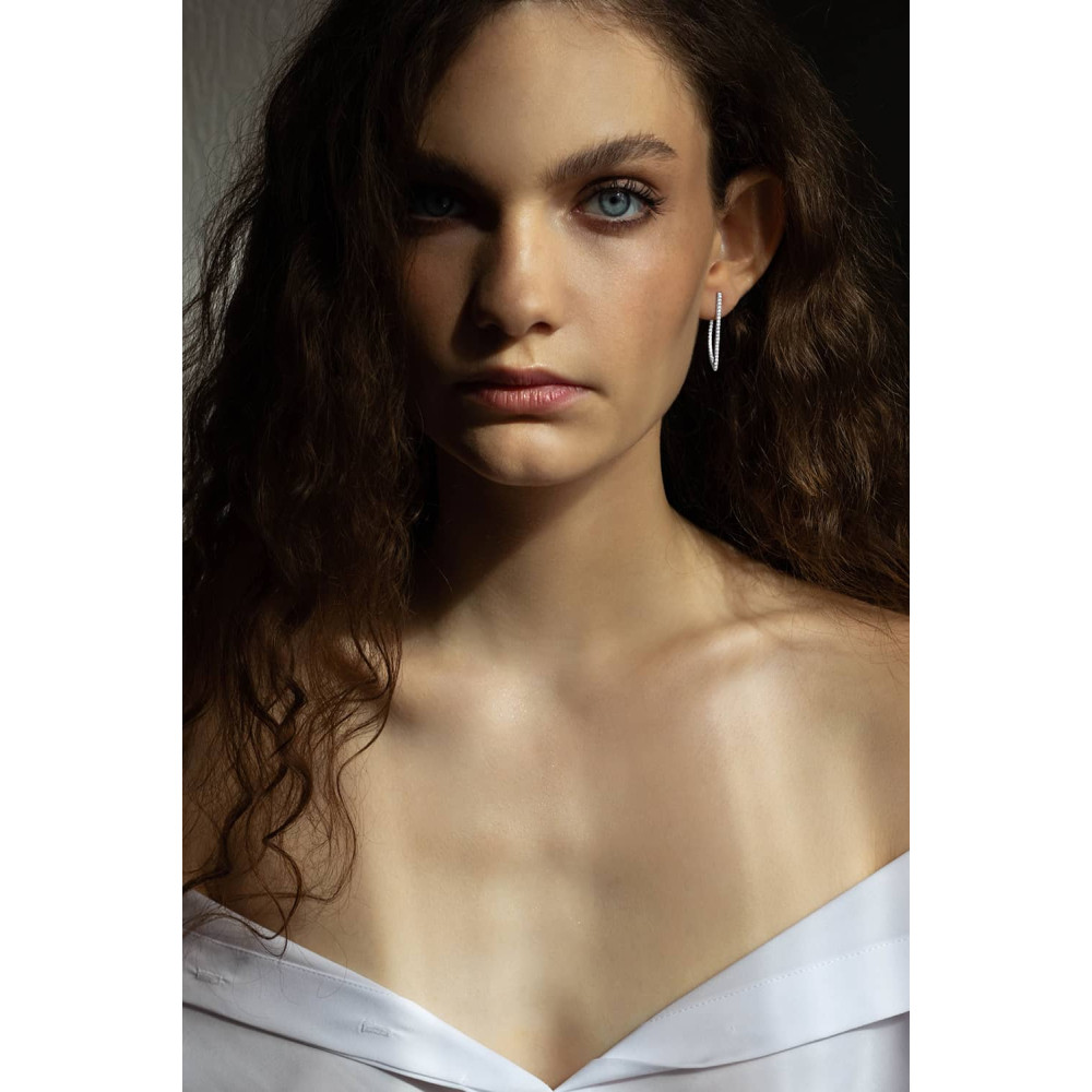 Срібні сережки-гвоздики (4938) - 3