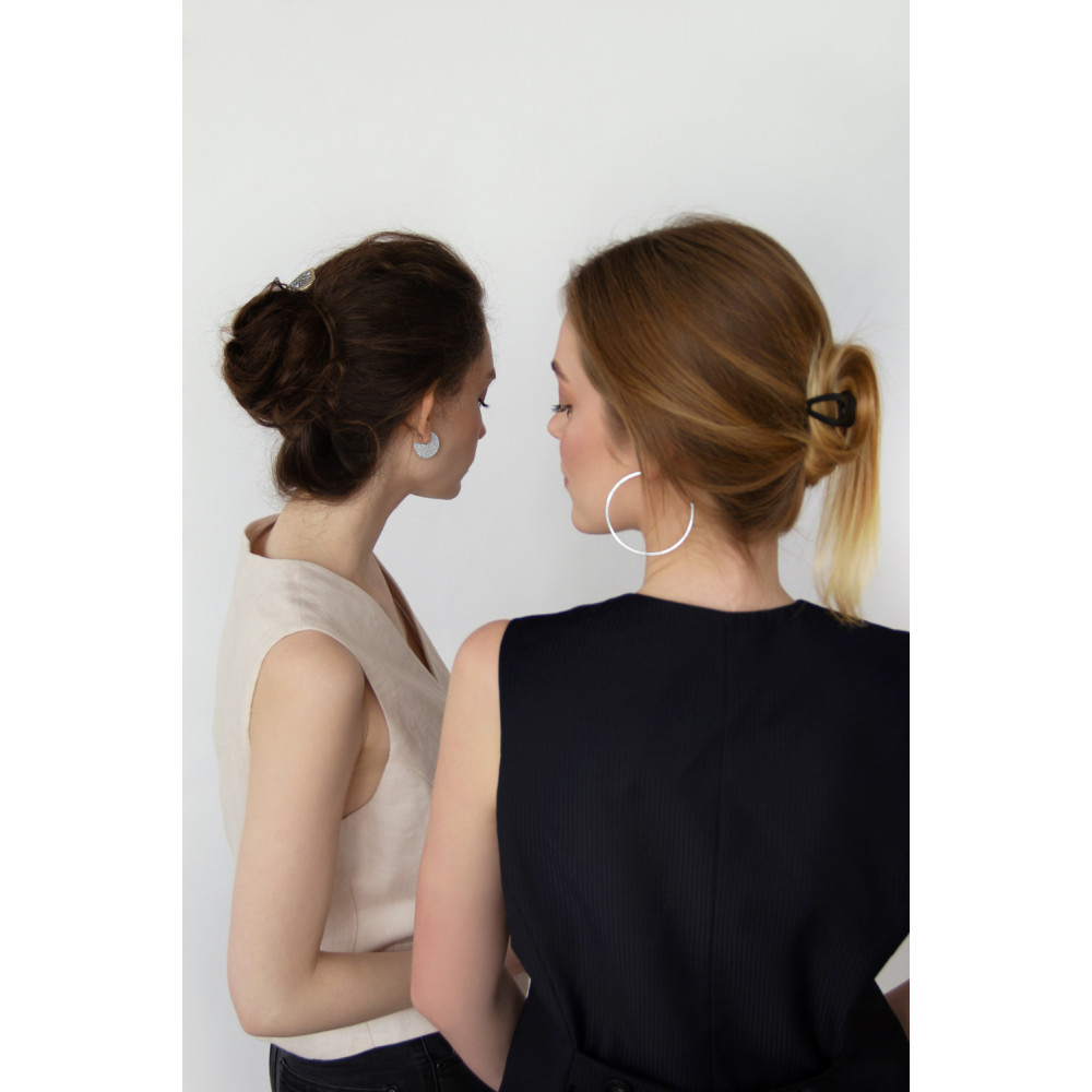 Срібні сережки конго 60 мм (4926) - 5