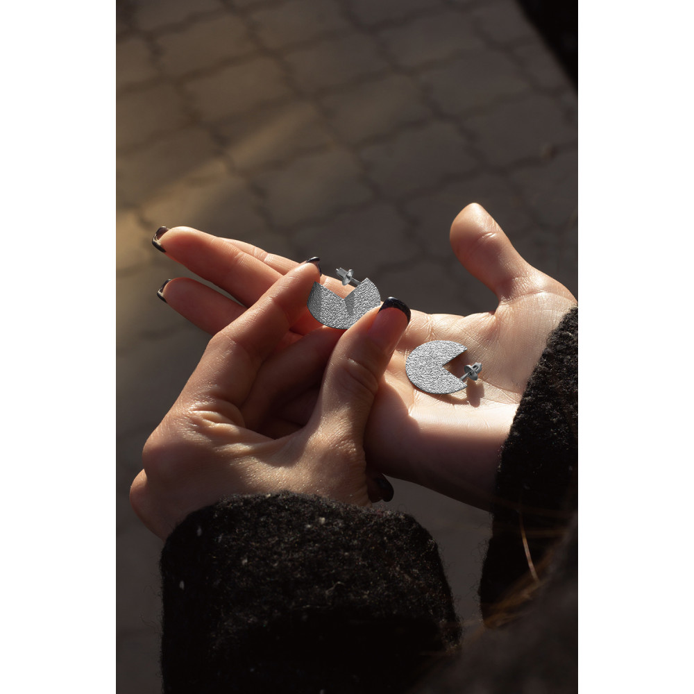 Срібні сережки-гвоздики (4949) - 7