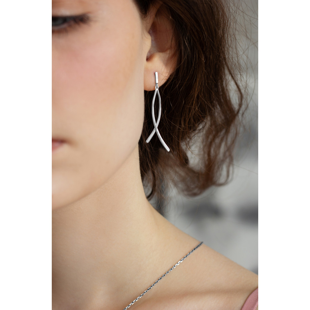 Срібні сережки-гвоздики (4963) - 7