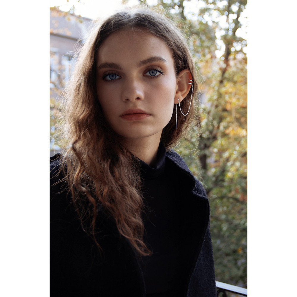 Срібна сережка - кафа (4992) - 10