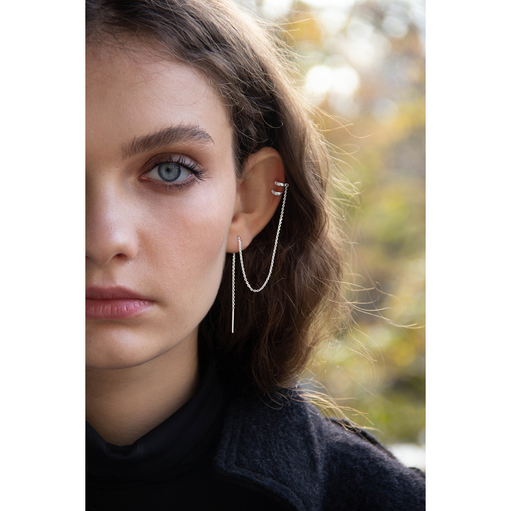 Срібна сережка - кафа (4992) - 6