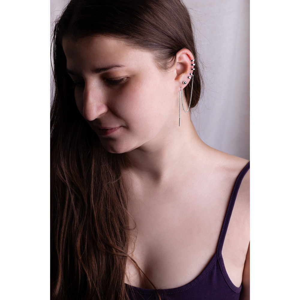 Срібна сережка - кафа (4992) - 5