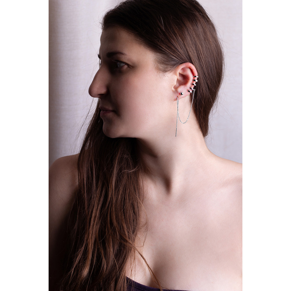 Срібна сережка - кафа (4992) - 3