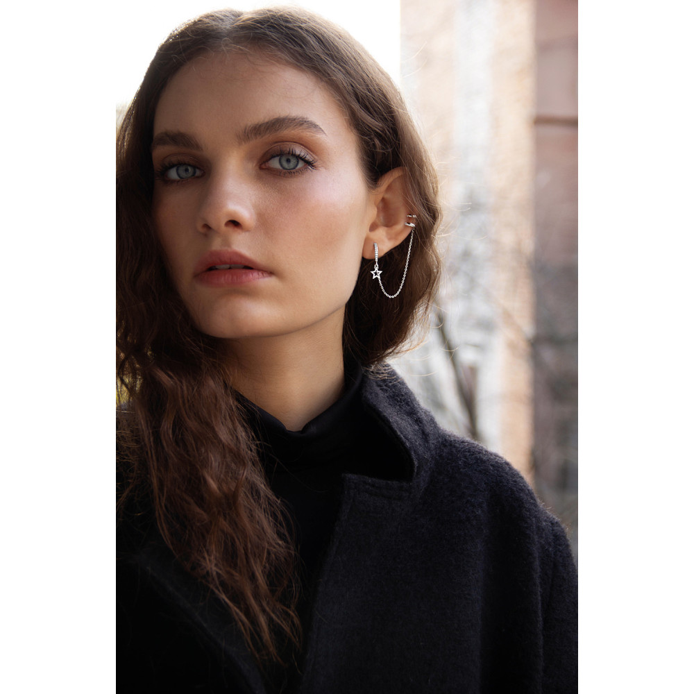 Срібна сережка з кафою (4995) - 5