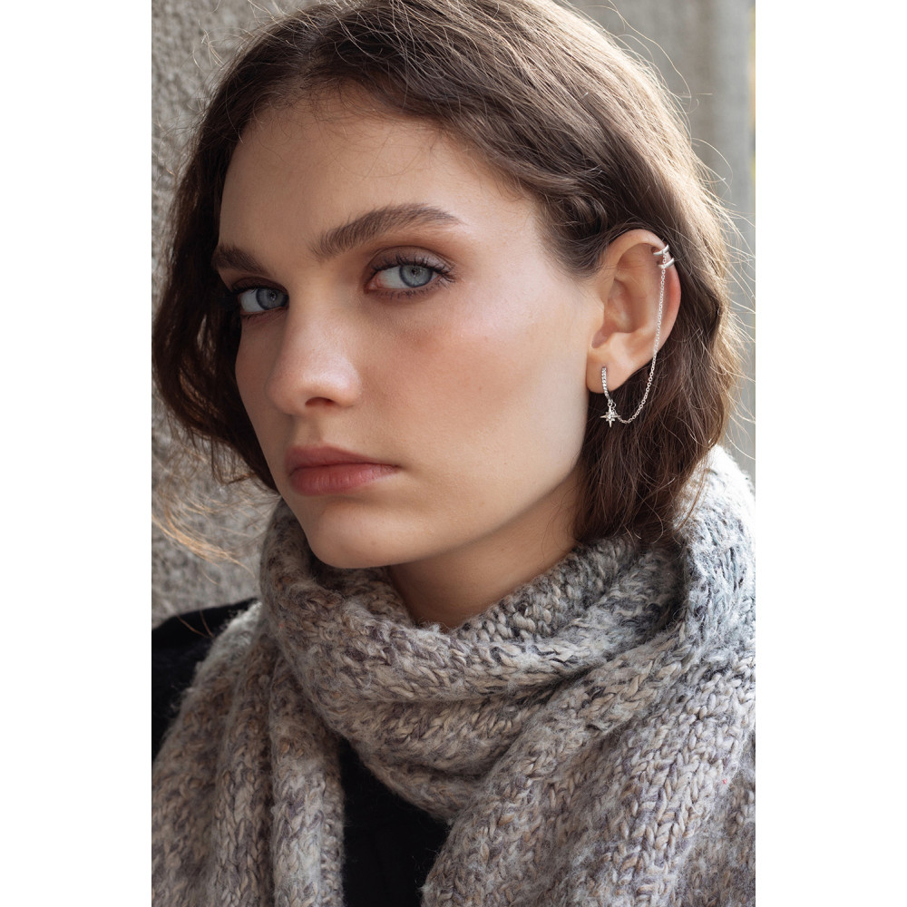 Срібна сережка з кафою (4996) - 7