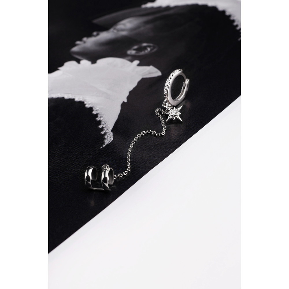 Срібна сережка з кафою (4996) - 1