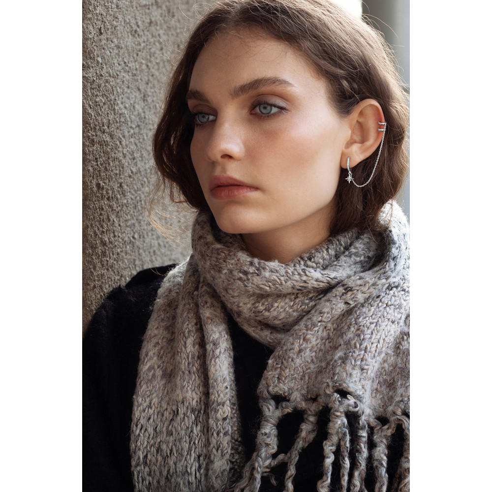 Срібна сережка з кафою (4996) - 4