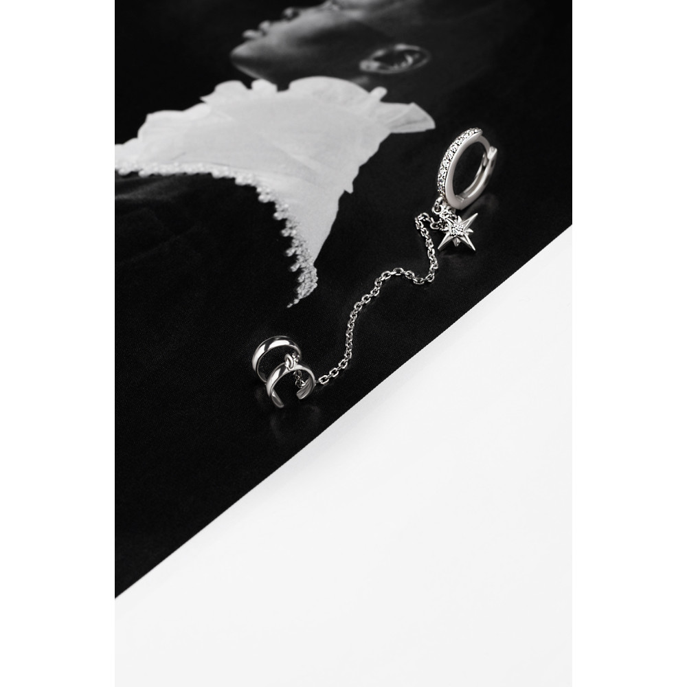 Срібна сережка з кафою (4996) - 3