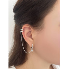 Срібна сережка з кафою (4998) - 2