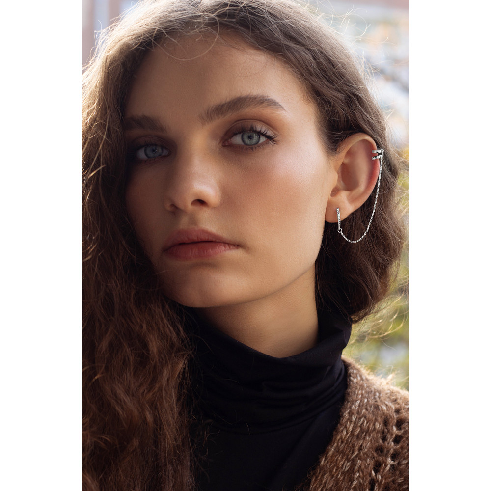 Срібна сережка з кафою (4999) - 4