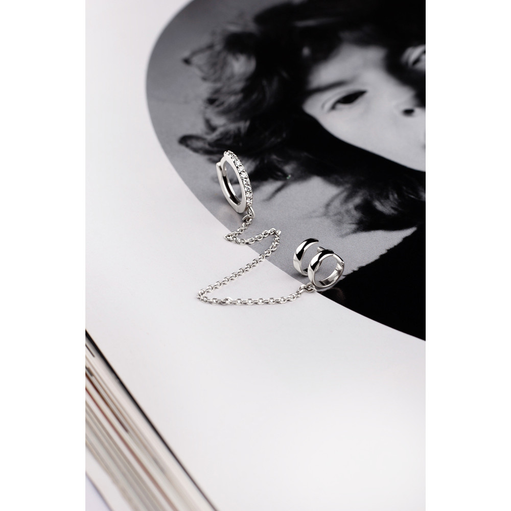 Срібна сережка з кафою (4999) - 3