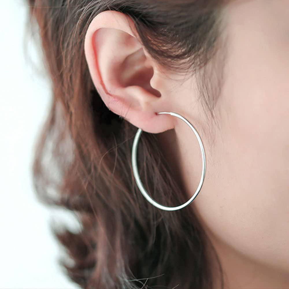 Срібні сережки конго 50 мм (4925) - 3