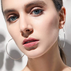 Срібні сережки конго 50 мм (4925) - 2