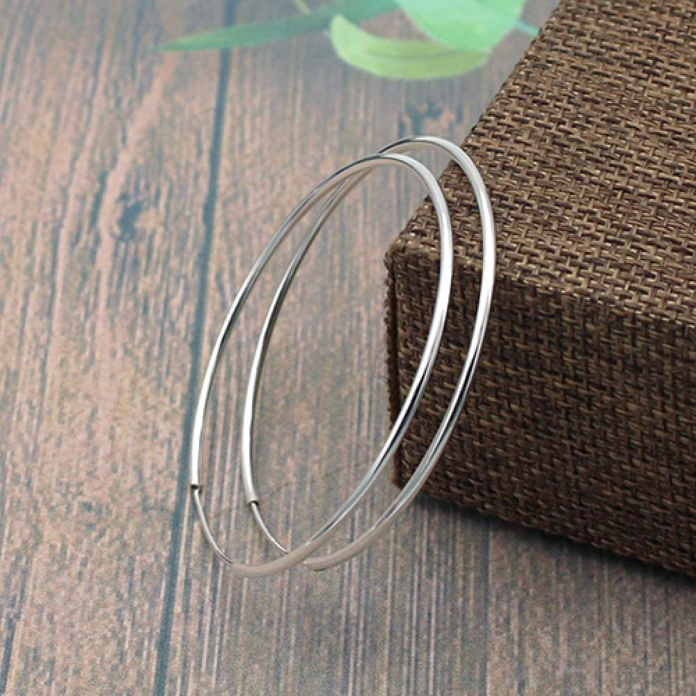 Срібні сережки конго 50 мм (4925) - 6