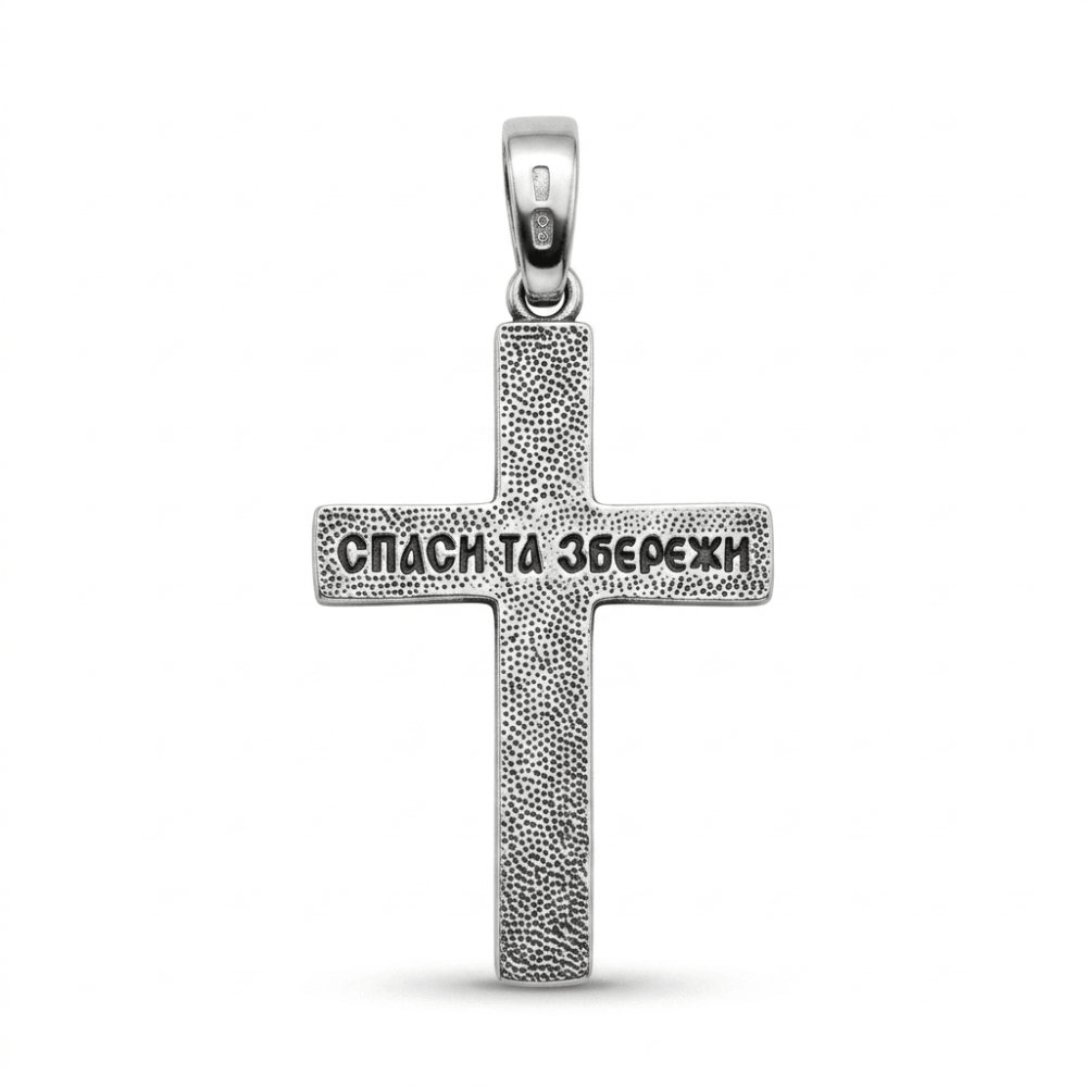 Серебряный крест Классическая защита (5217) - 2