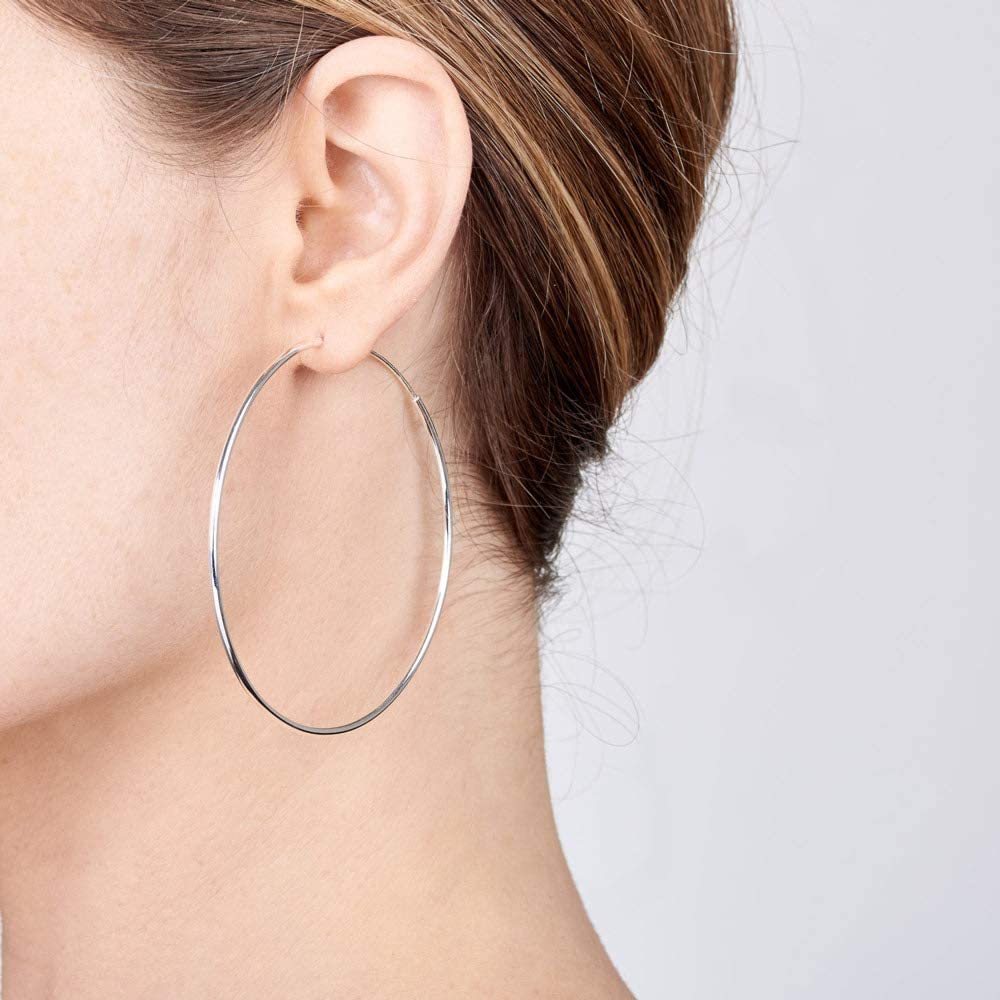 Срібні сережки конго 60 мм (4926) - 2