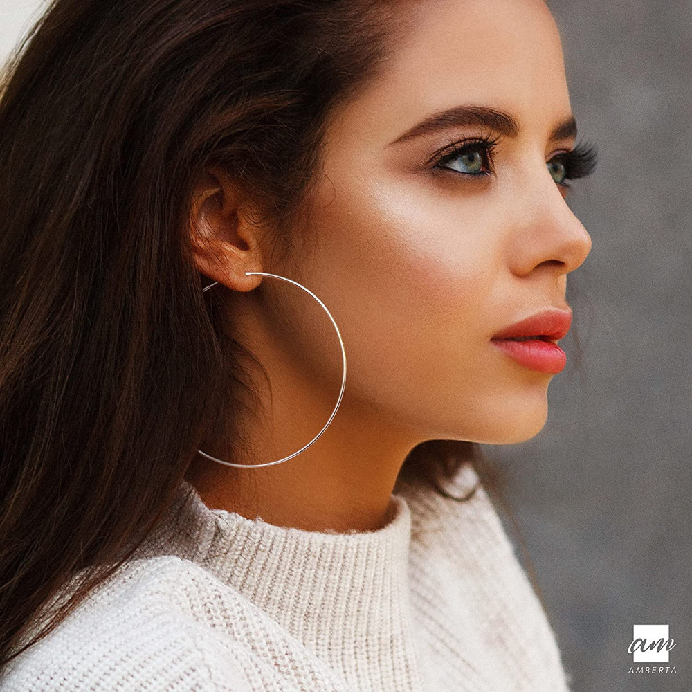 Срібні сережки конго 60 мм (4926) - 3