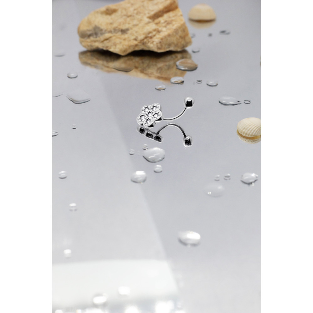 Срібний пірсинг Квітка (6002) - 2