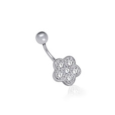 Срібний пірсинг Квітка (6002)