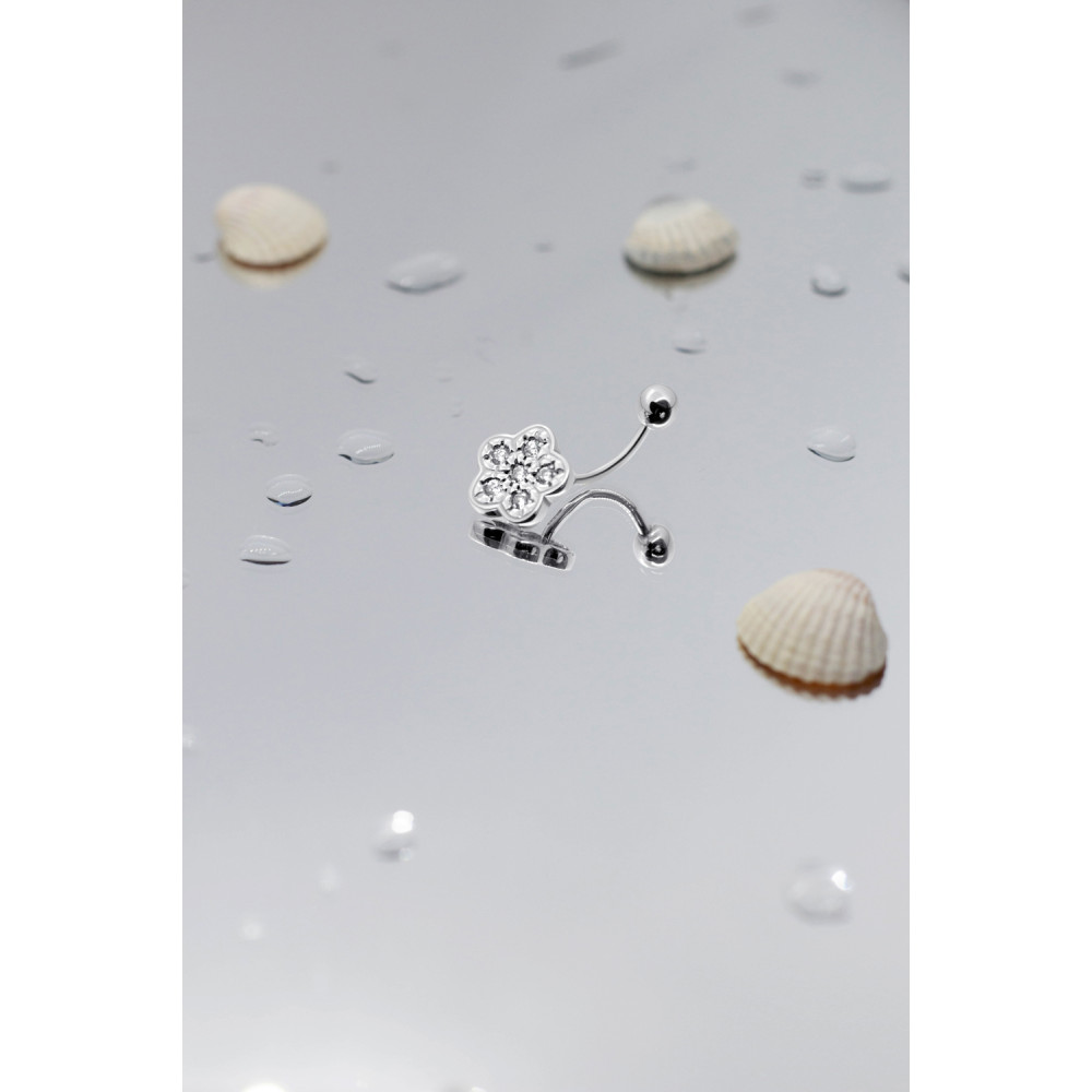 Срібний пірсинг Квітка (6002) - 3