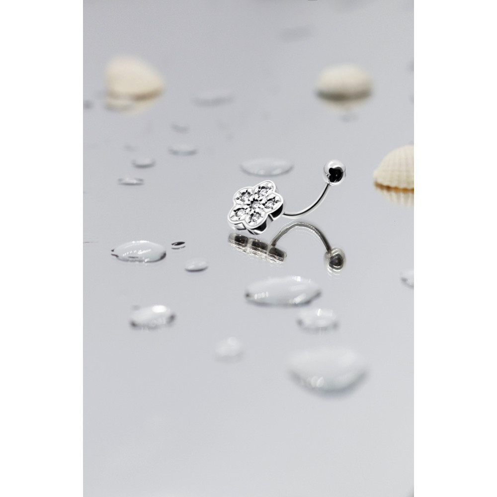 Срібний пірсинг Квітка (6002) - 5