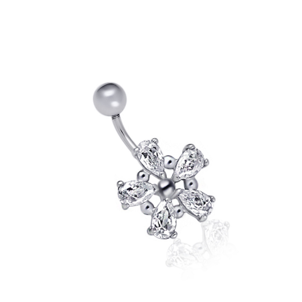 Срібний пірсинг Квітка (6005) - 1