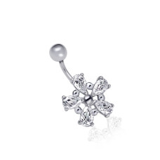 Срібний пірсинг Квітка (6005)