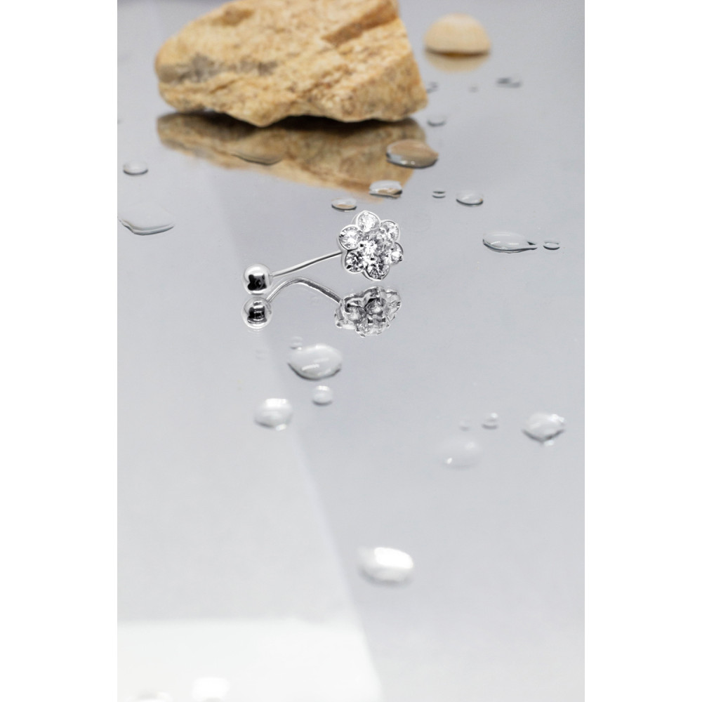 Срібний пірсинг Квітка (6010) - 2