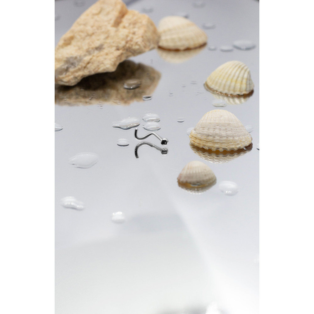 Срібний пірсинг в ніс (6013) - 6