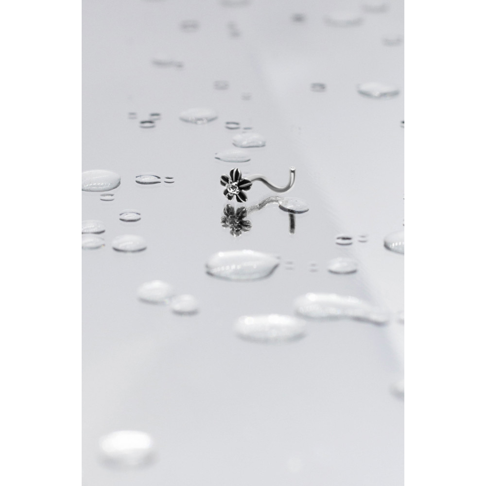 Срібний пірсинг в ніс Квітка (6014) - 2