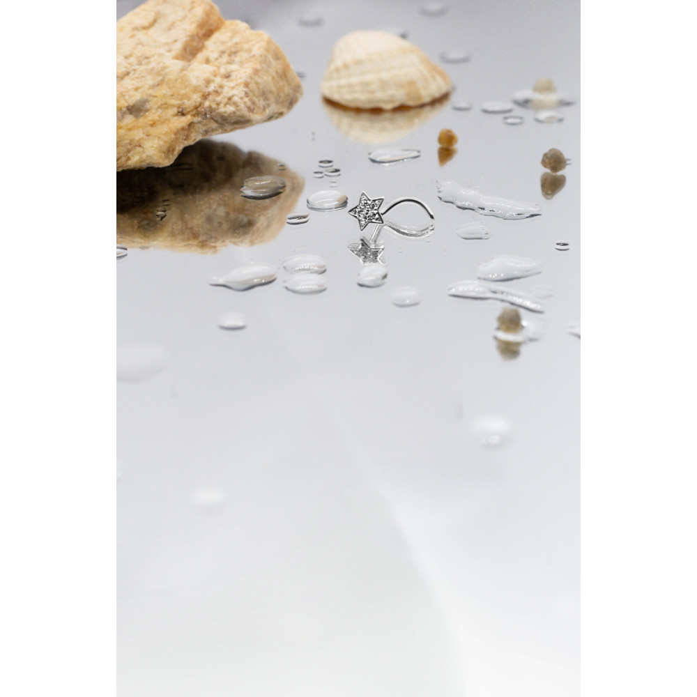 Срібний пірсинг в ніс Зірка (6015) - 4