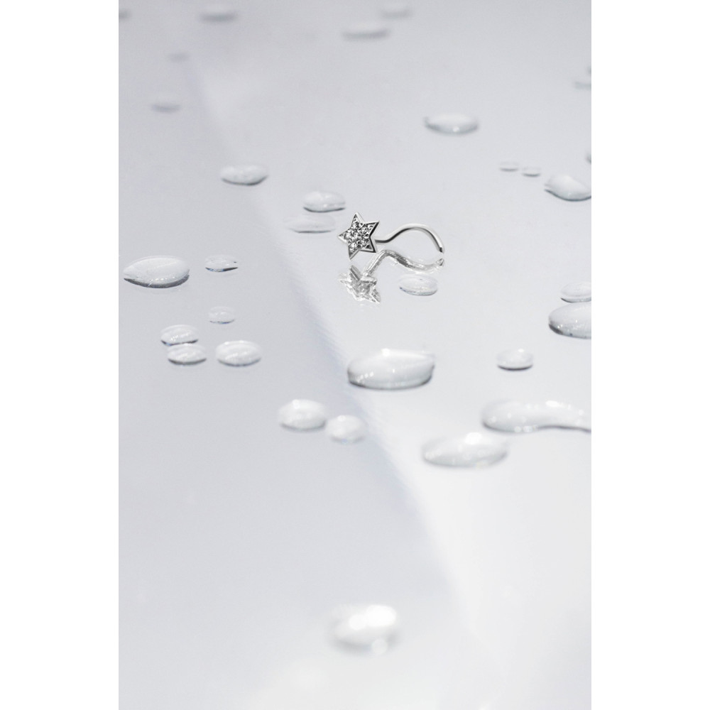 Срібний пірсинг в ніс Зірка (6015) - 3