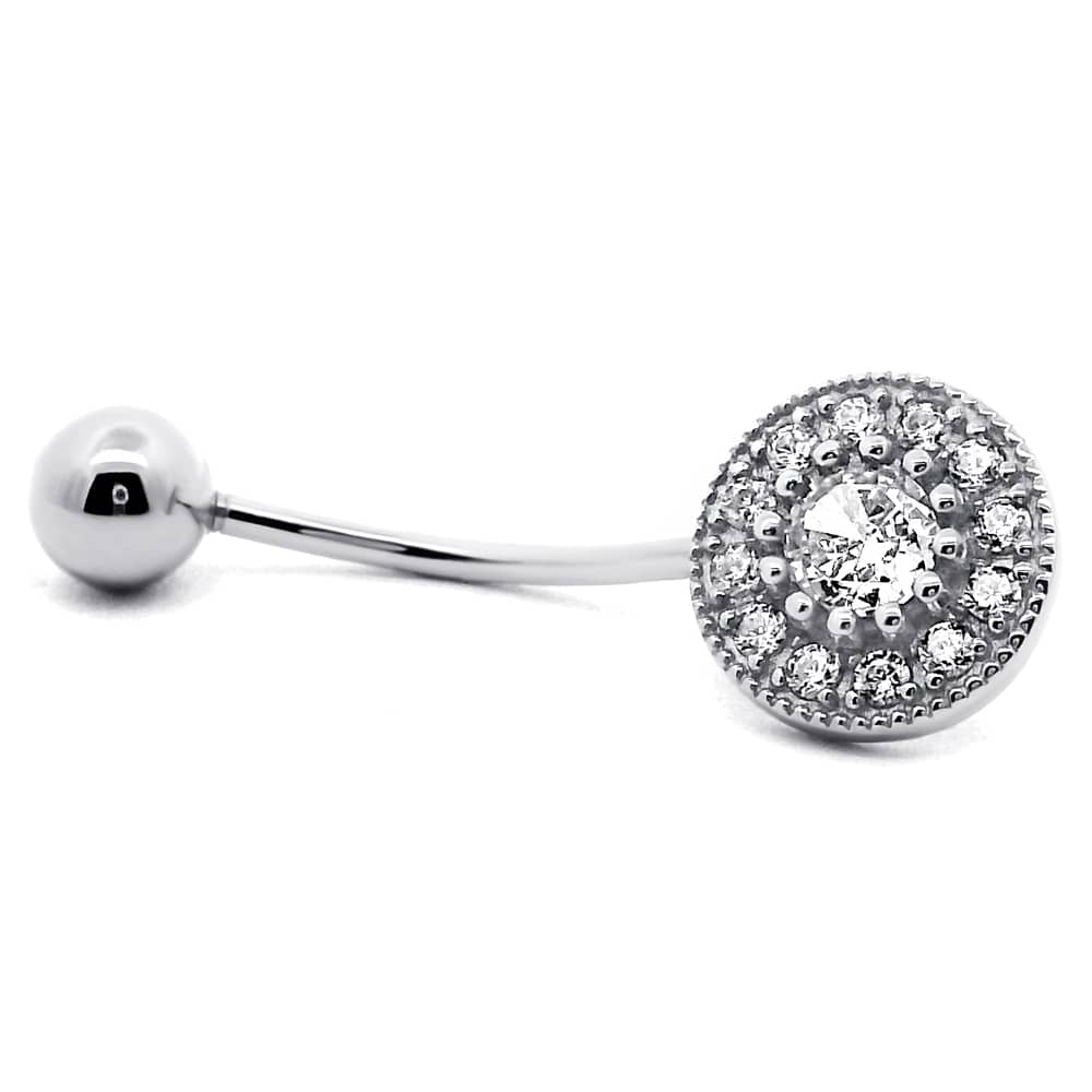 Срібний пірсинг у пупок (6021) - 3