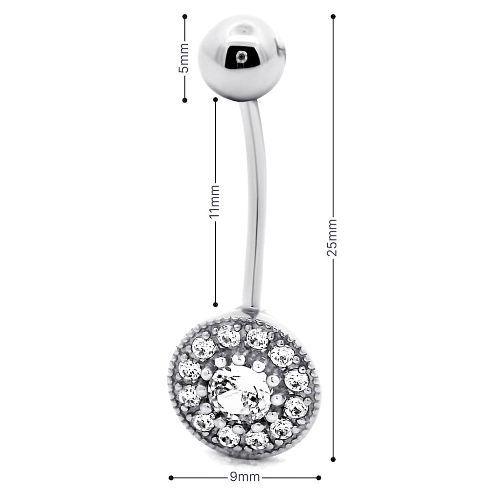 Срібний пірсинг у пупок (6021) - 4