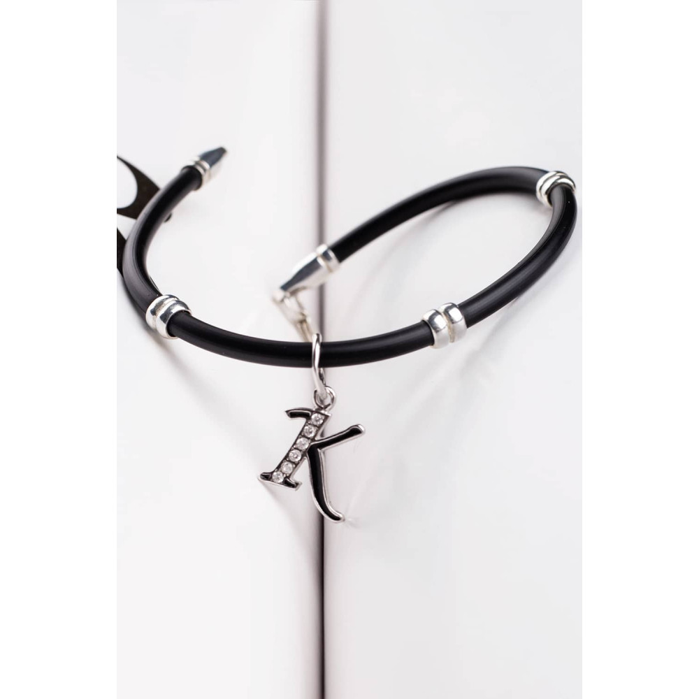 Срібний кулон-літера К (7057к) - 3