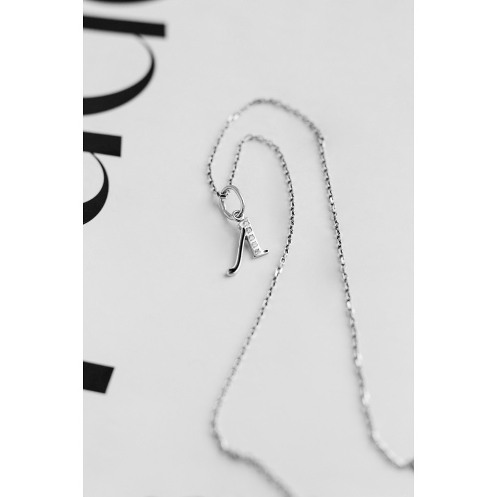 Срібний кулон-літера Л (7057л) - 3